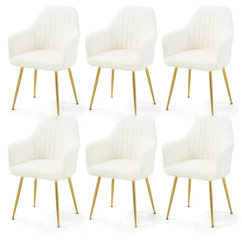 Upholstered Dining Chair (Set of 6) Velvet Accent Arm Chair