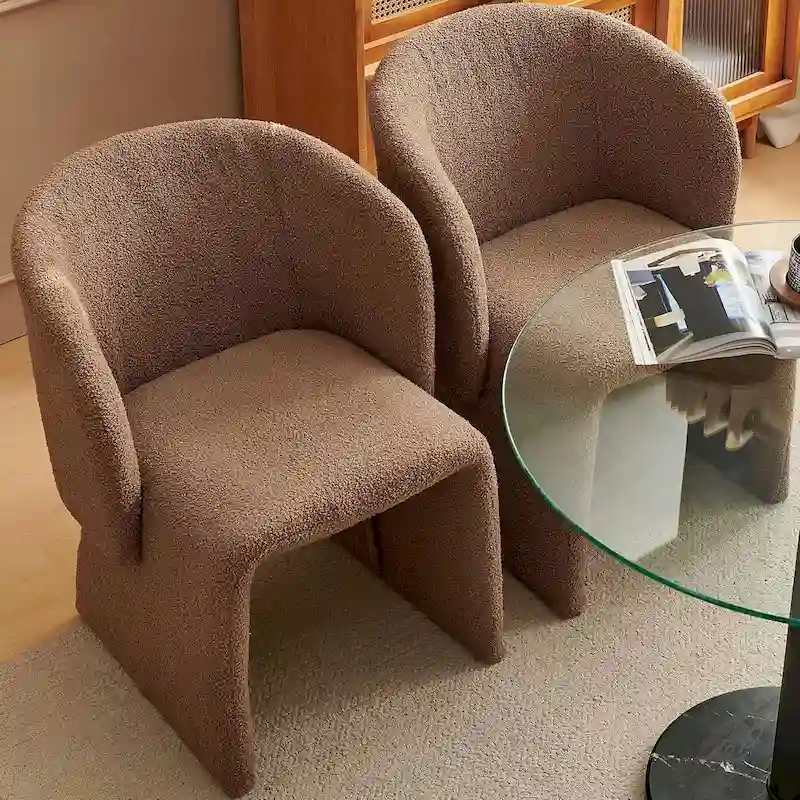 Howtai Barrel Dining Sofa Chairs Upholstered-Fully Wrapped