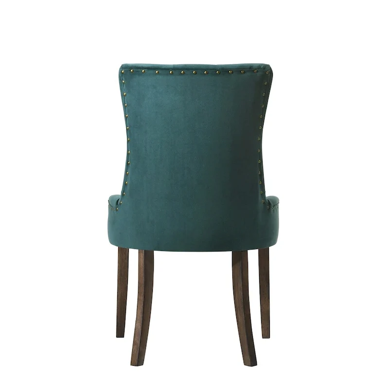 Side Chair, Green Velvet & Espresso Finish