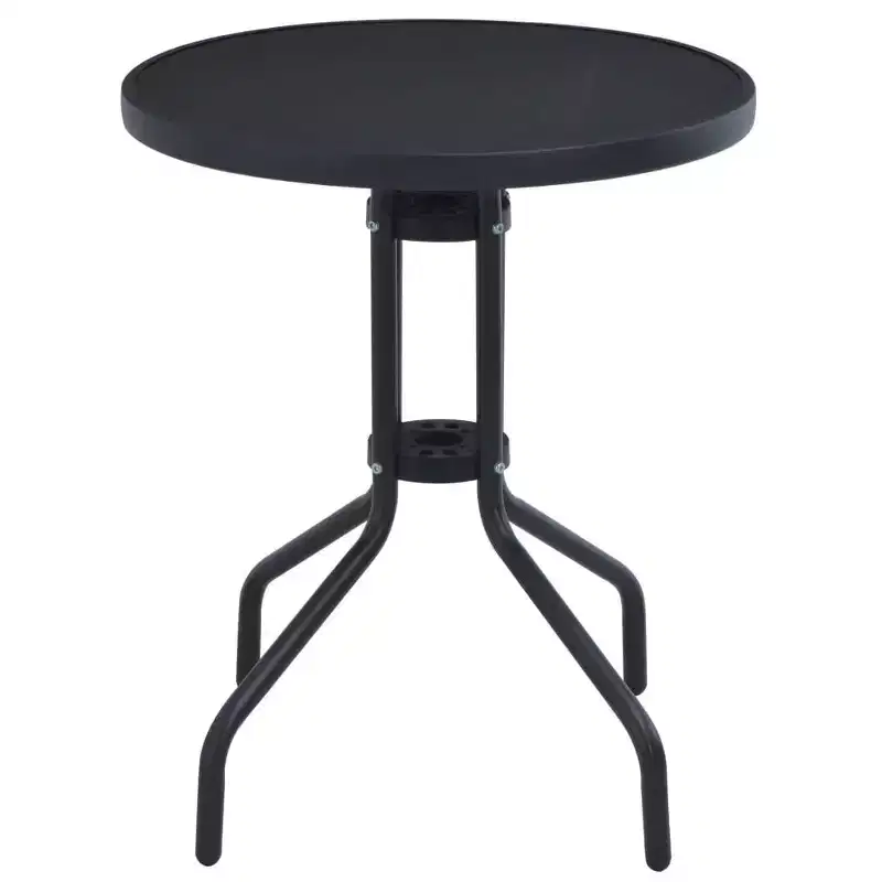 vidaXL Garden Furniture Set Black Aluminum and Textilene 5 Piece Set