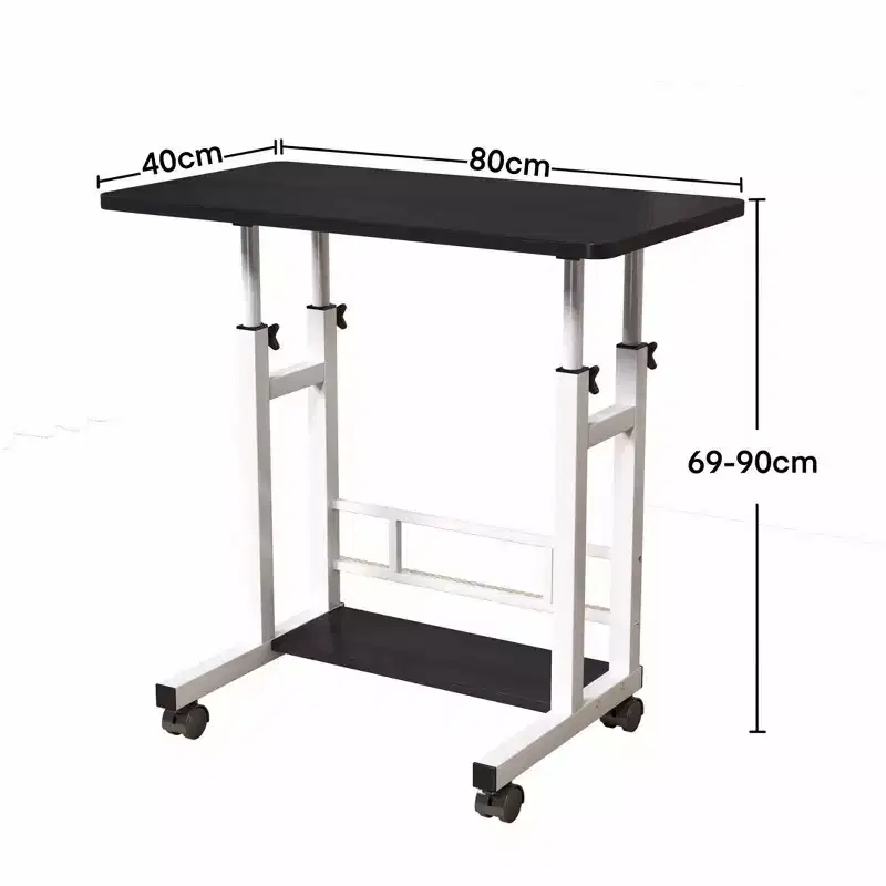 Mobile Adjustable Desk for Bedside or Dorm, 80x40cm Laptop, Study, and Dining Table for Home or Bedroom