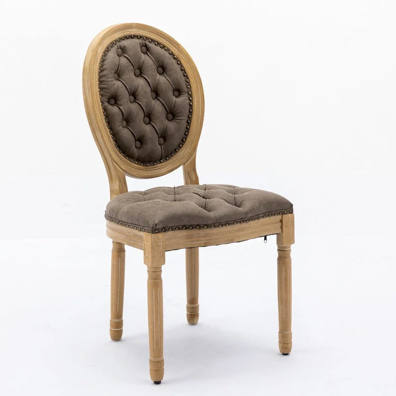 Set of 2 PU Leather Dining Chair with Nailhead Trim