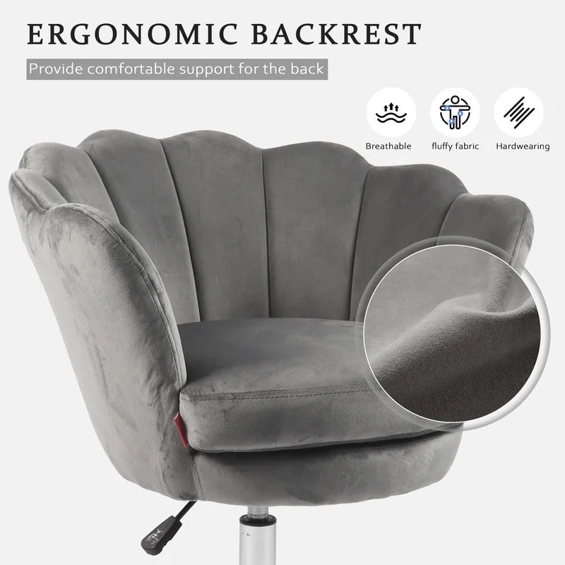 Accent Chair Swivel Vanity Chair Office Desk Chair With Wheels Modern Height Adjustable Pink/Grey/White