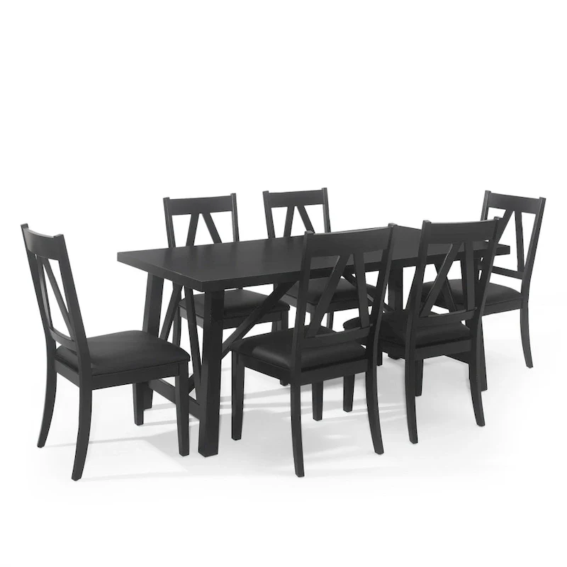 Fairgreens Farmhouse Wood 7 Piece Dining