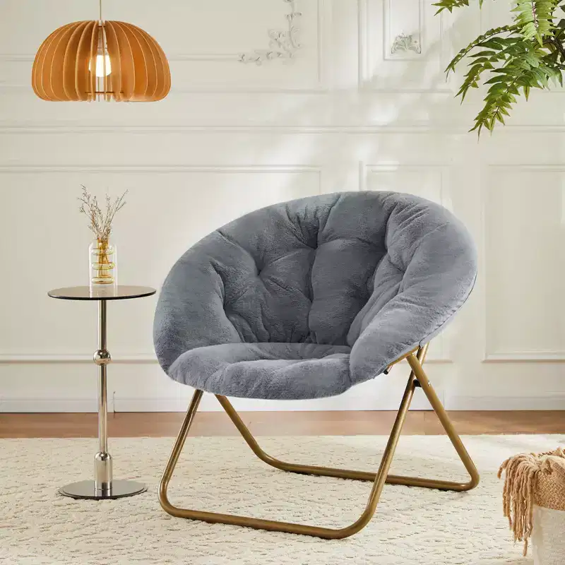 TUYOHW Faux Fur Accent Chairs,Upholstered Reading Chairs for Living Room,Bedroom