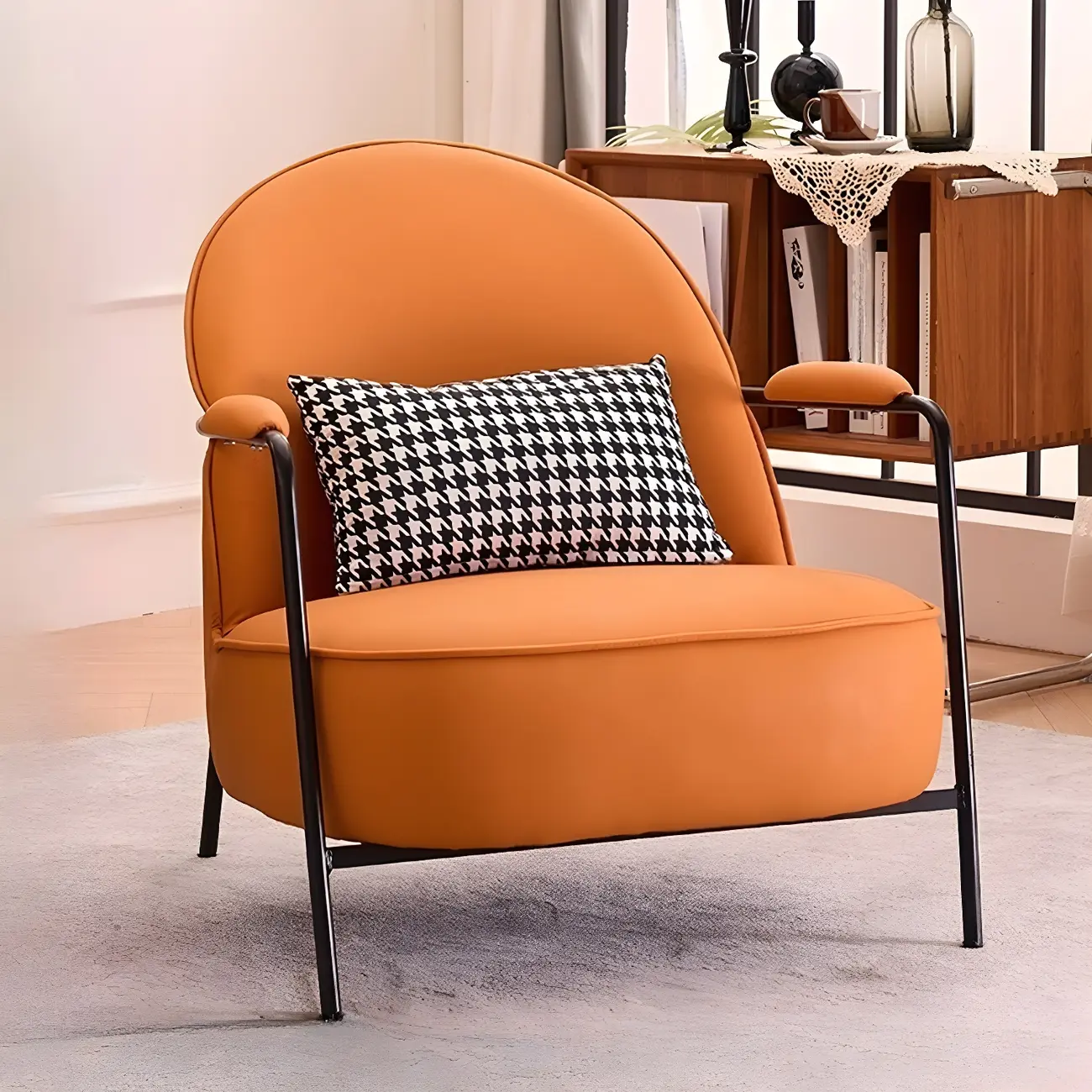 Modern Leather Arm Chair, Water-Resistant, Anti-Scratch