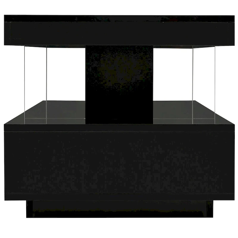 LED Coffee Table with Storage - High Gloss White, Modern Design, Multi-User