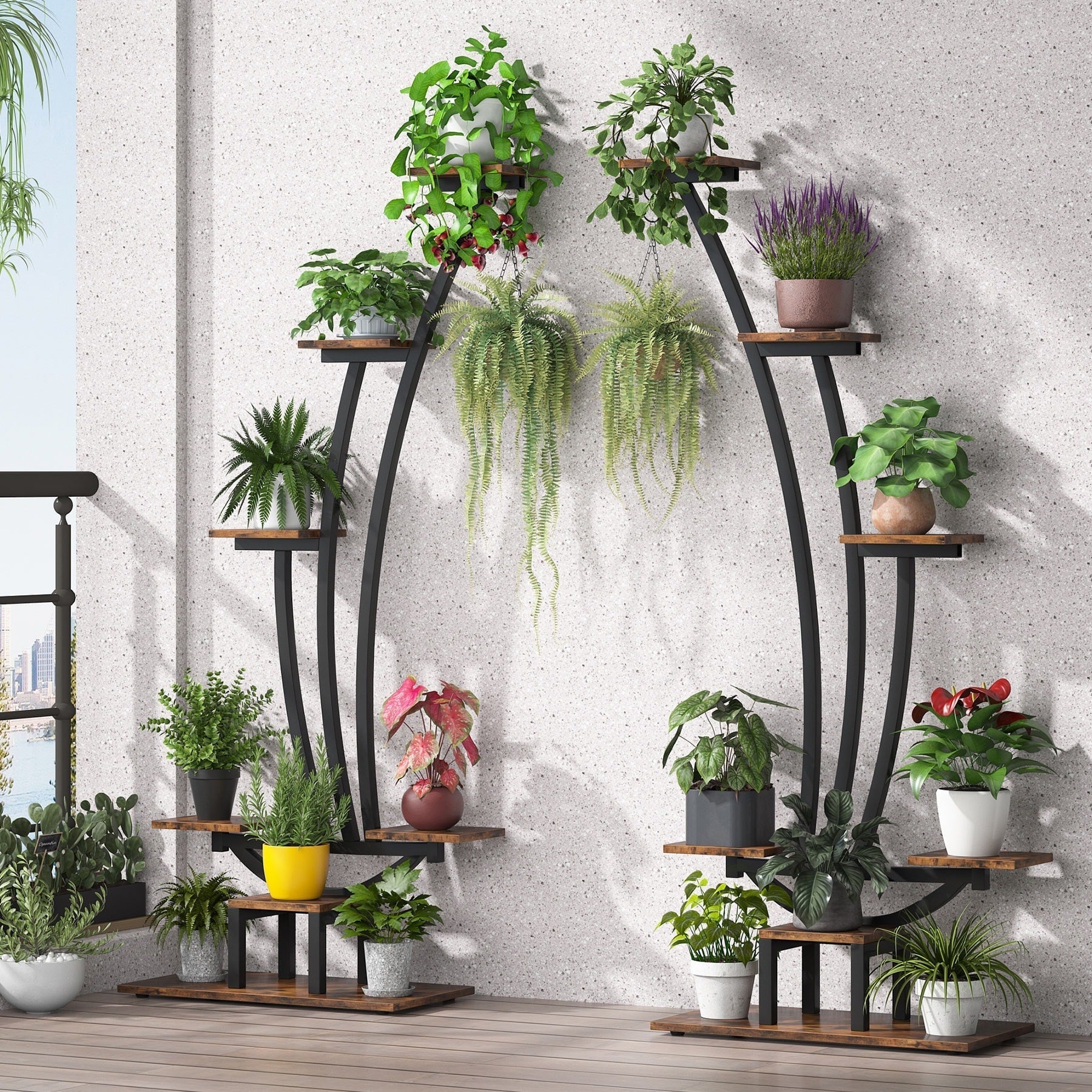 Indoor Plant Stand, 6-Tier Flower Rack for Home Garden- Set of 2
