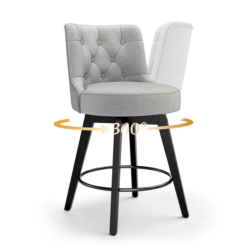 26 Counter Height Swivel Bar Stools with Solid Wood Frame Set of 3 - 26 H