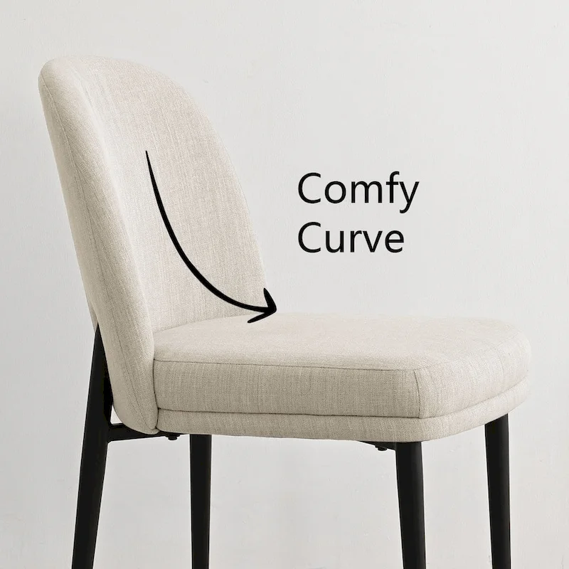 Linen Upholstered Dining Chair(Set of 2)