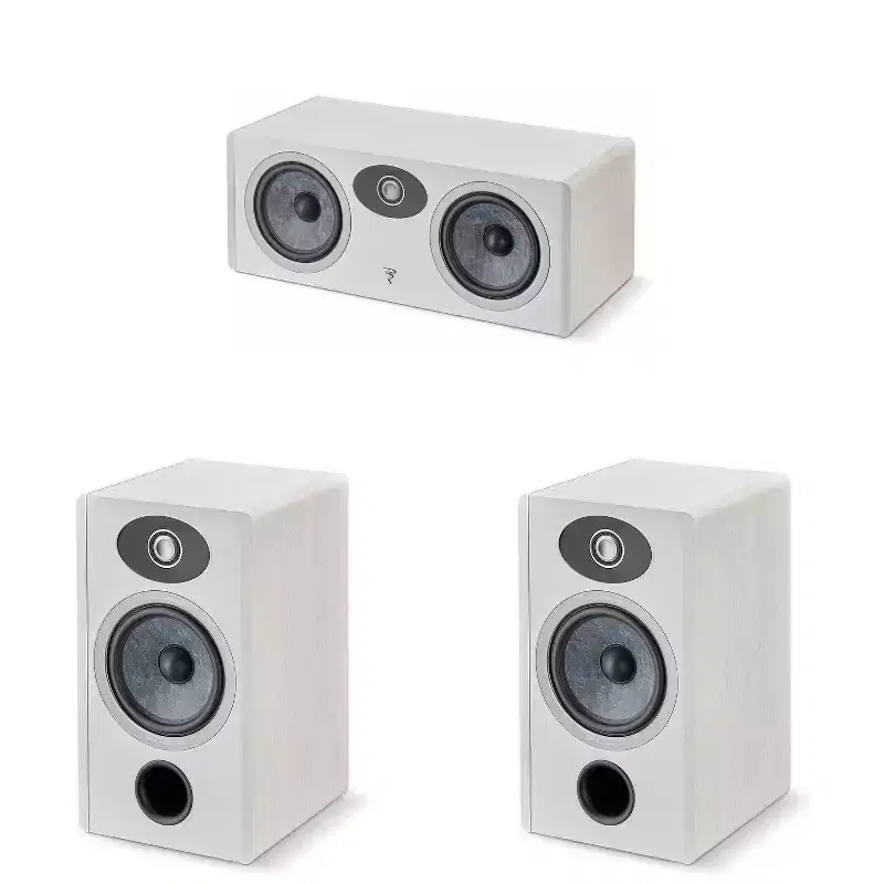 Focal Vestia N1 Bookshelves (Light Wood) Pair And Focal Vestia Center Channel