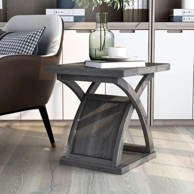 Distressed Grey 22-inch 1-Shelf End Table by