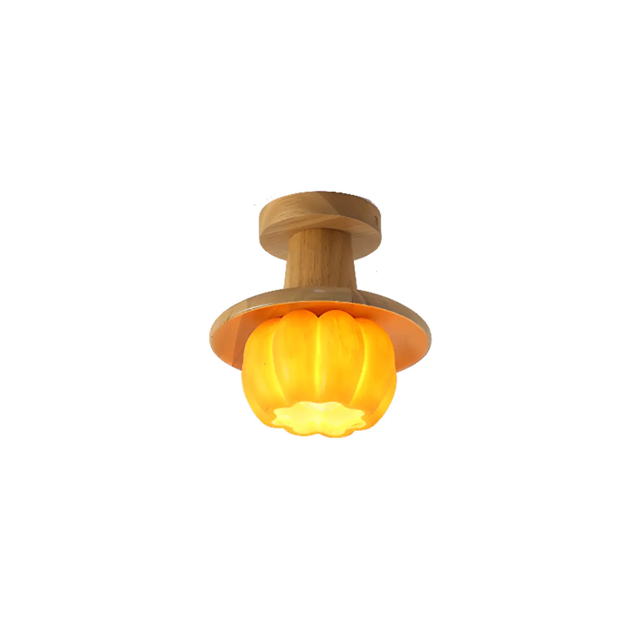 Contemporary Pumpkin Semi Flush Ceiling Light for Home Spaces