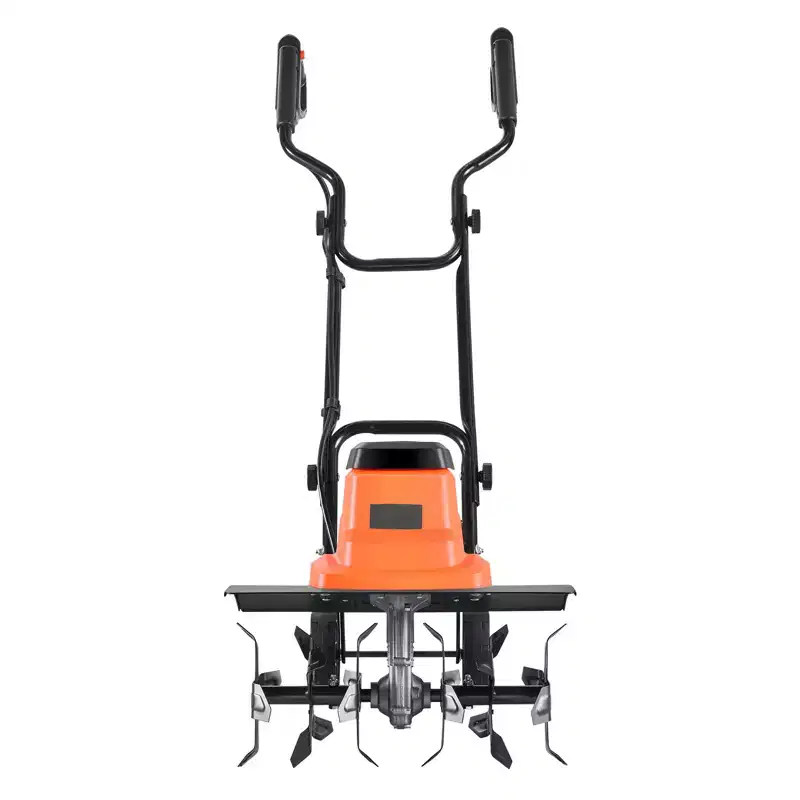 VEVOR Corded Electric Tiller, 18 Inch Tilling Width Garden Rototiller, 13.5-Amp Motor, Cultivator with Steel Tines and Foldable Handle, Orange&Black