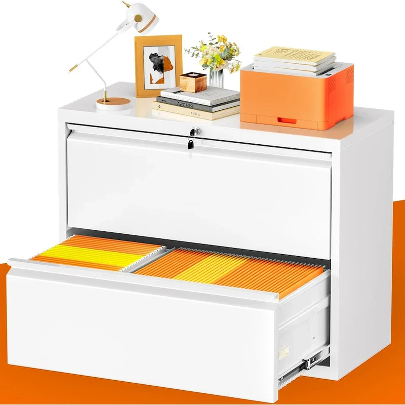 2-Drawer Metal Lateral Filing Cabinet with Lock