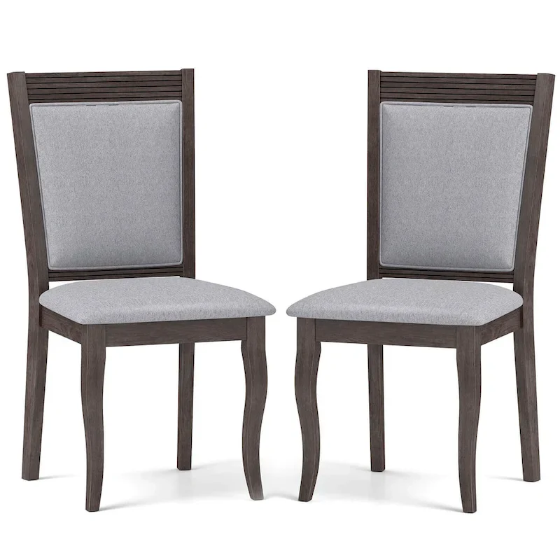 Wood Dining Chairs Set of 2/4 with Rubber Wood Frame Padded