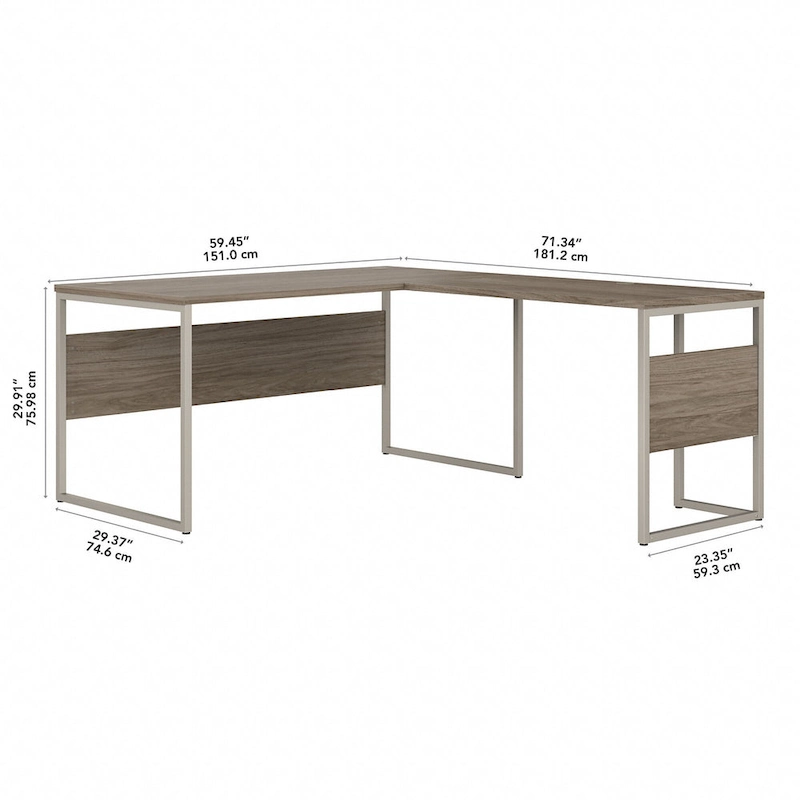 Hybrid 60W x 30D L Shaped Table Desk by Bush Business Furniture