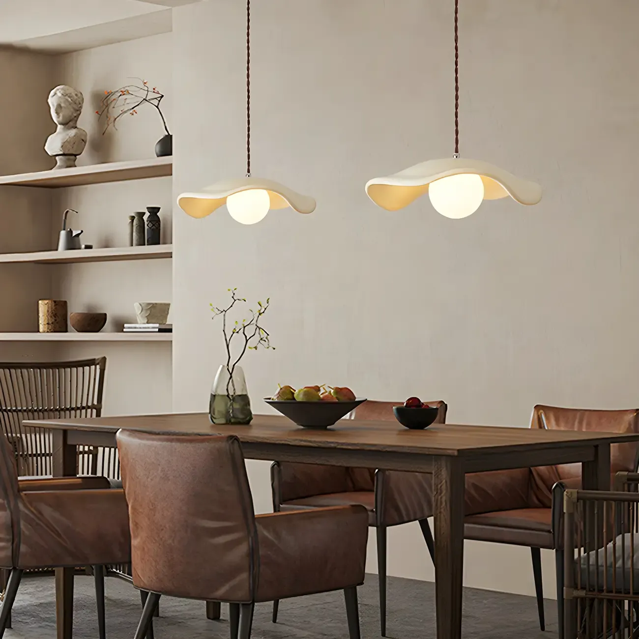 Modern Resin Green Saucer Pendant Light Kitchen