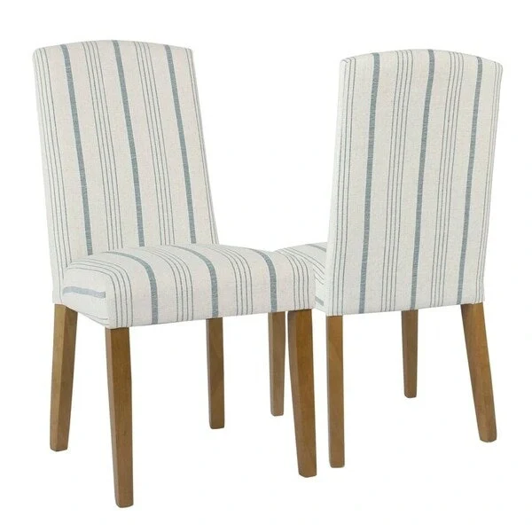 HomePop Classic Parsons Dining Chair - Blue Calypso Stripe (Set of 2)