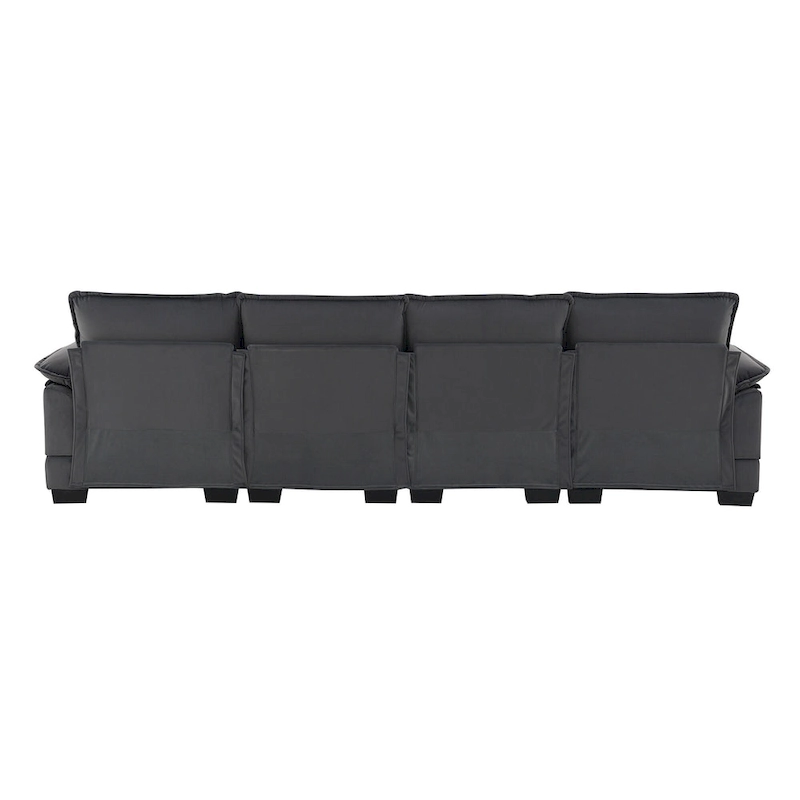 Modern Upholstered 6-Seat Modular U-Shaped Sleeper Sectional Sofa