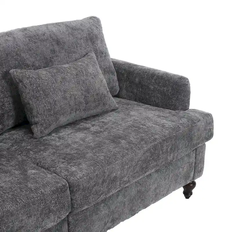 Modern Chenille Fabric Loveseat, 2-Seat Upholstered Loveseat Sofa
