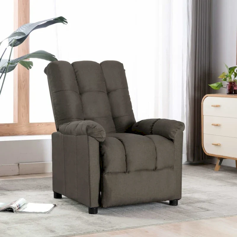 vidaXL Recliner Taupe Fabric - 29.1  x 38.9  x 40.1