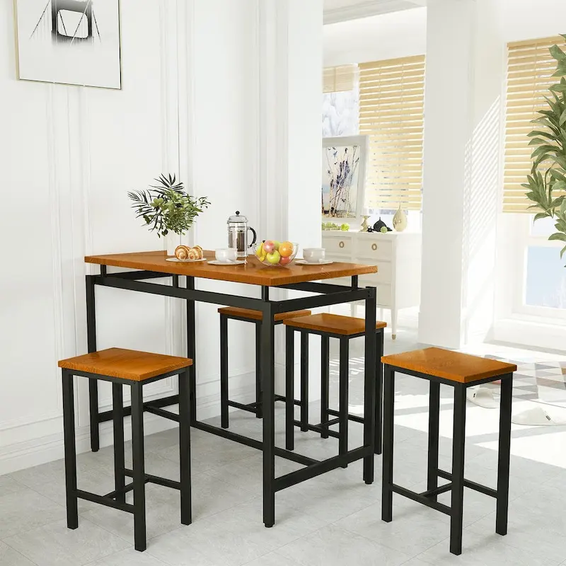 Mieres Modern Farmhouse Counter Height Pub 5-piece Dining Set