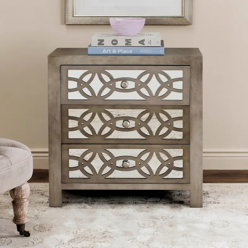 Nairne Grey 3-Drawer Chest - 26Wx12Dx28H