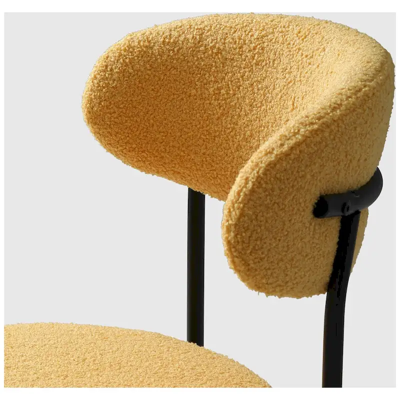 Bayville Mid-Century Curved Back Fabric Upholstered Metal Dining Chair (Set of 6)