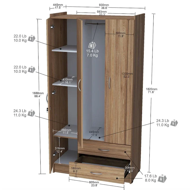 Tall Armoire/ Wardrobe by Inval