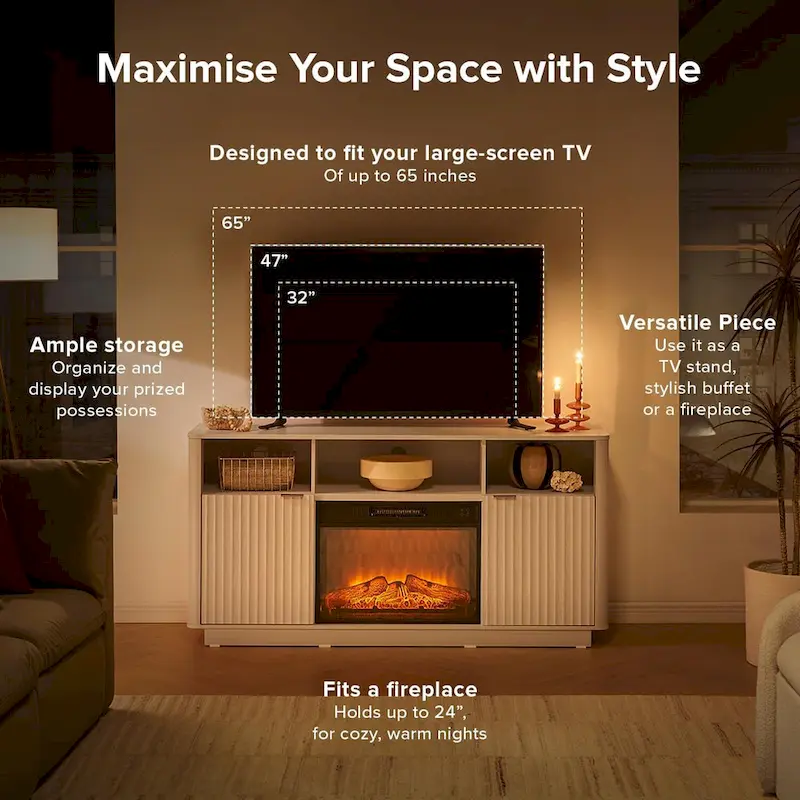 Brooklyn 59 Electric Fireplace TV Stand