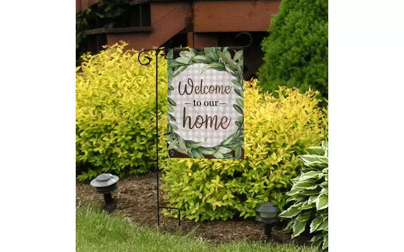Briarwood Lane Welcome To Our Home Wreath Double-Sided Garden Flag