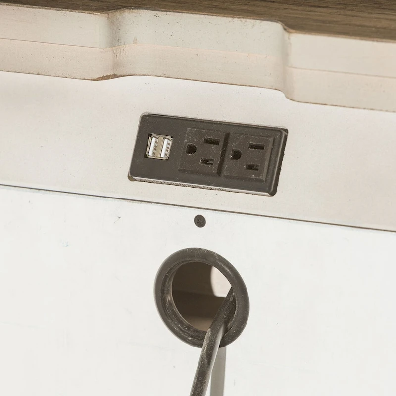 Heartland Antique White 1-Drawer Night Stand Charging Station