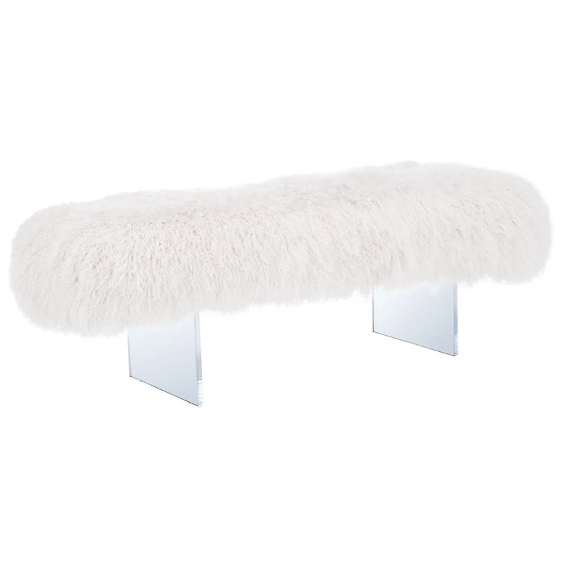 SAFAVIEH Couture Gaetane Sheepskin Ottoman