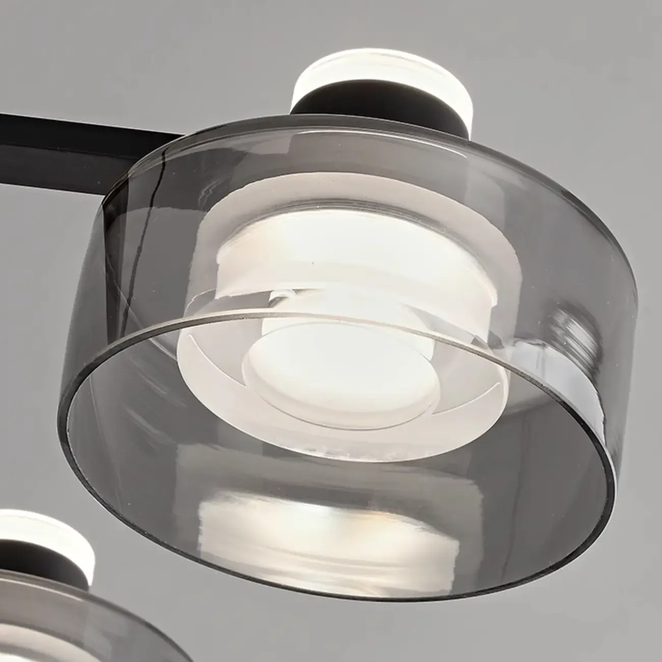 Modern Black Circle Round Glass LED Chandelier