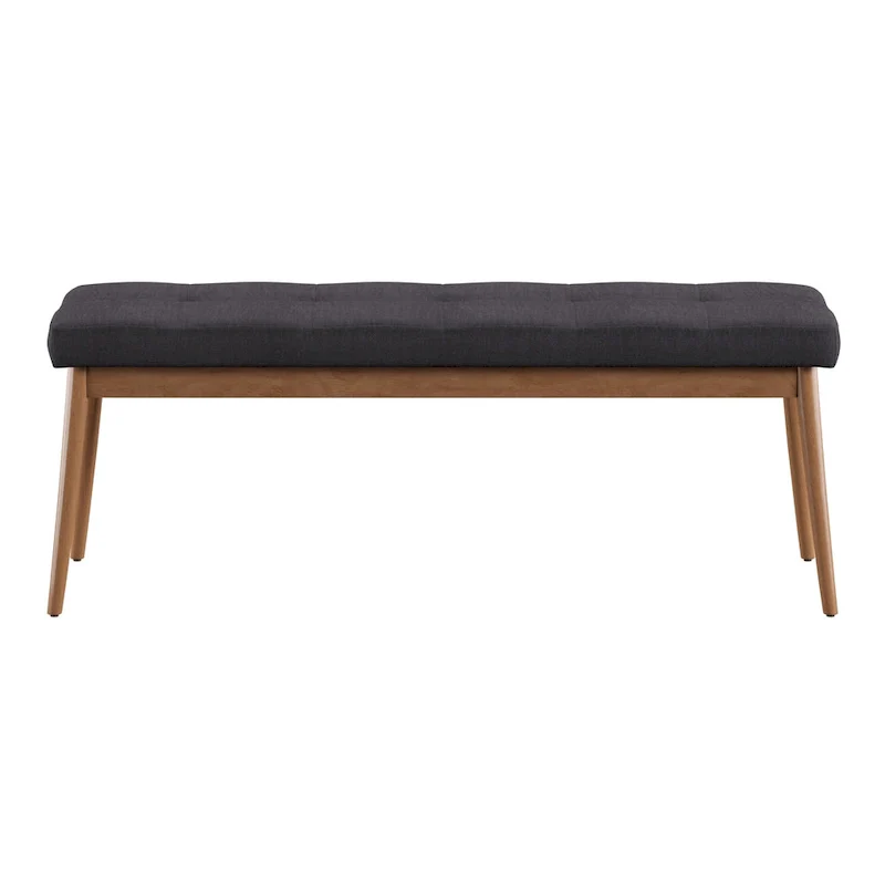 Sasha Oak Angled Leg Linen Dining Bench