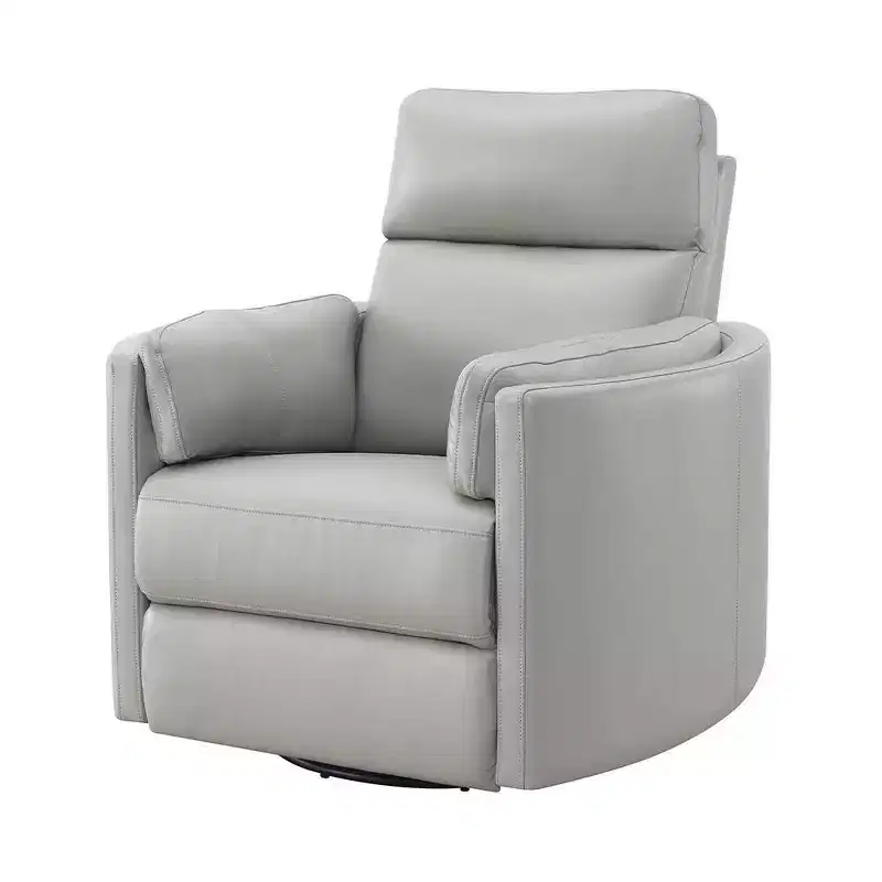 40" Sagen Active Sitting Chair Gray Leather Aire - Acme Furniture: Plush, Recline 150°, No Assembly