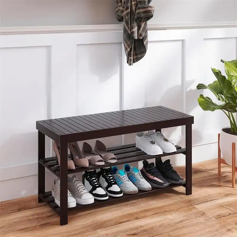 Bamboo Shoe Rack Bench