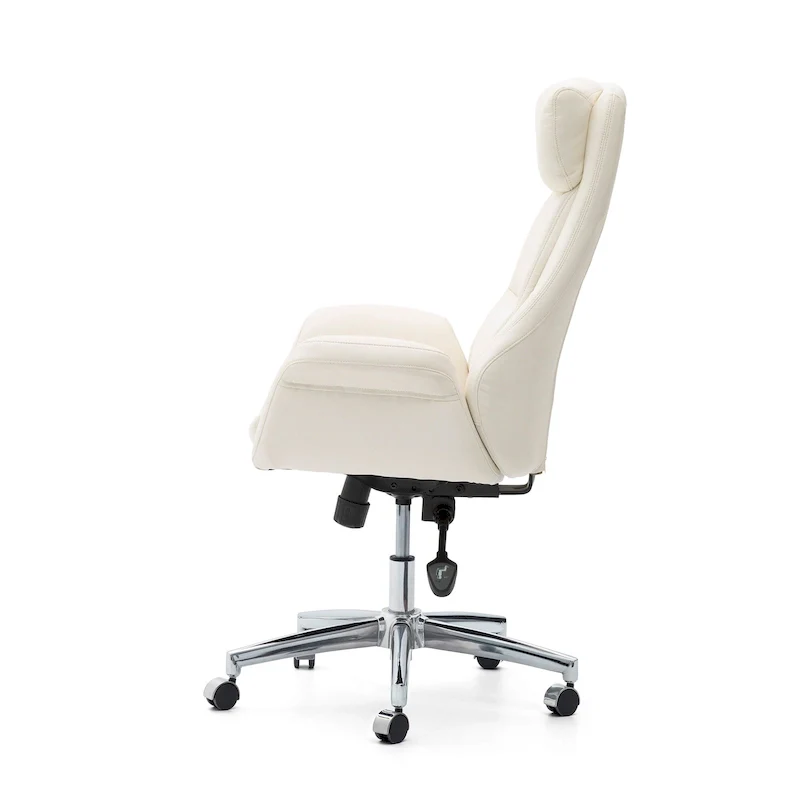 48-inch Mid-Century Adjustable Swivel Faux Leather Office Chair
