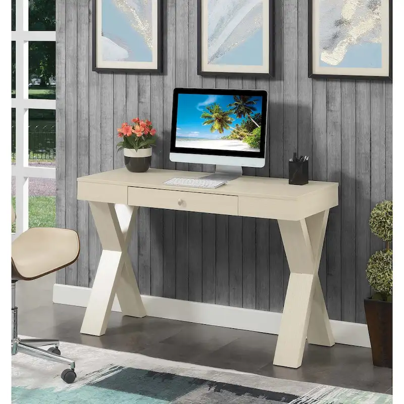 1 Drawer Desk with Crisscross Legs