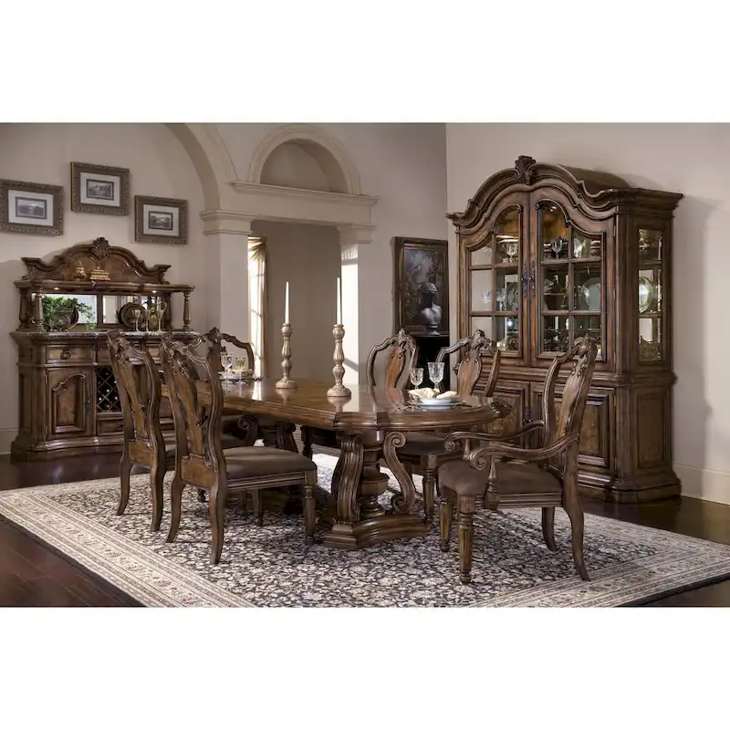 Double Pedestal Dining Table - 46W x 30H x 118D