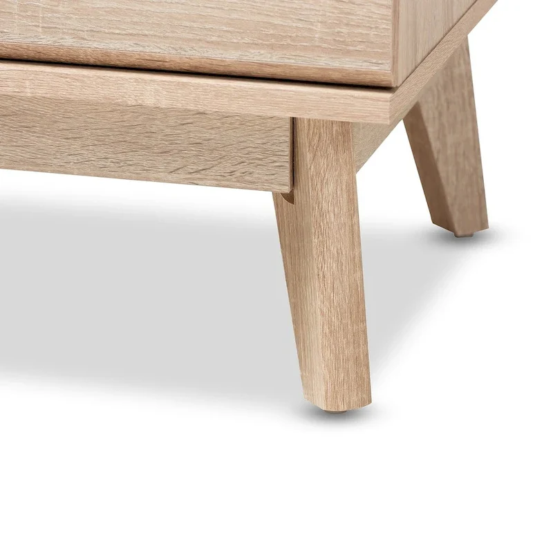 5-Drawer Chest with Tapered Legs – Oak Brown and Dark Grey