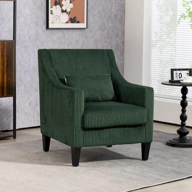 Emerald Modern 26.8  Arm Chair with Rubber Wood Legs