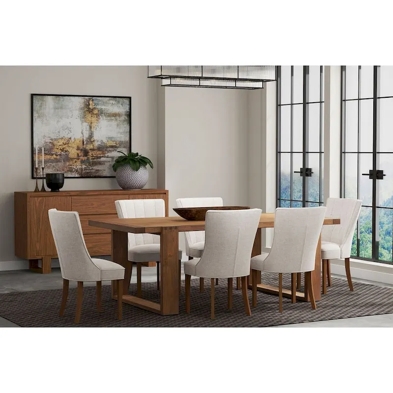 Pine Wood Dining Table in Antique Cappuccino