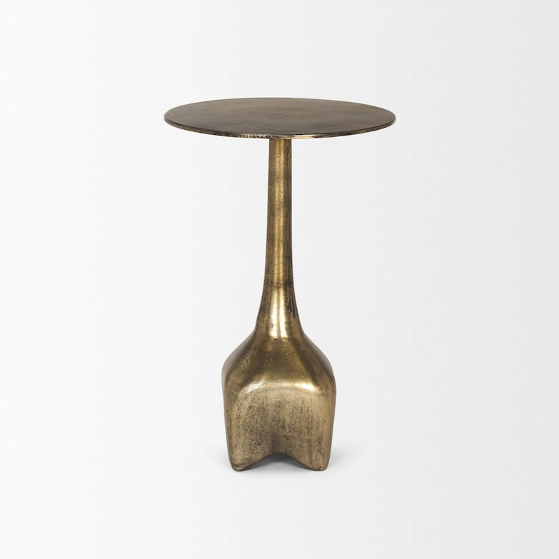 Risha Large Gold Metal Accent Table