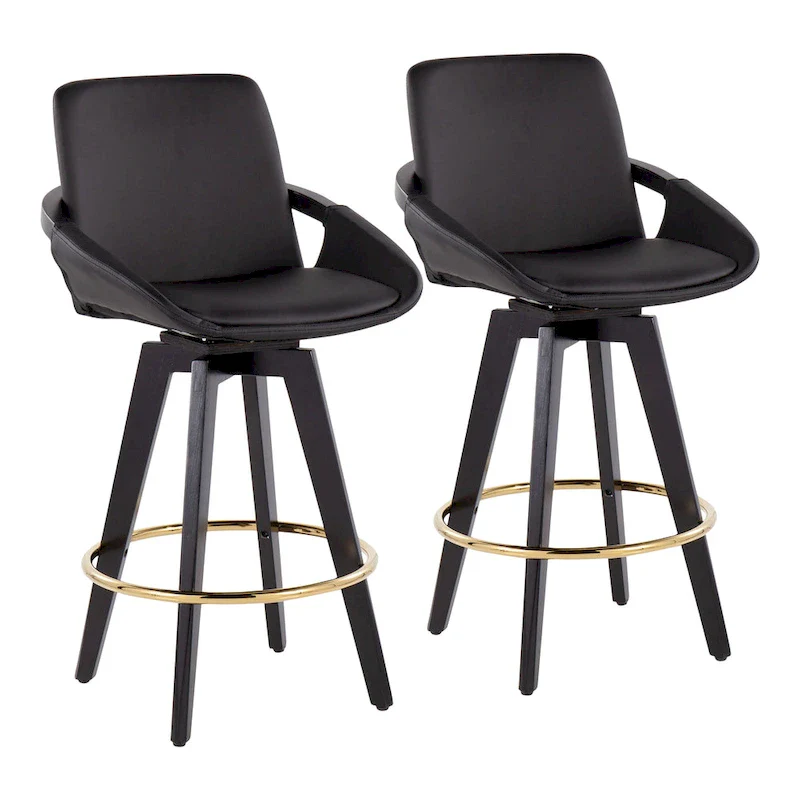 Carson Carrington Pugo Fixed-Height Counter Stool with Black Wood Base (Set of 2)