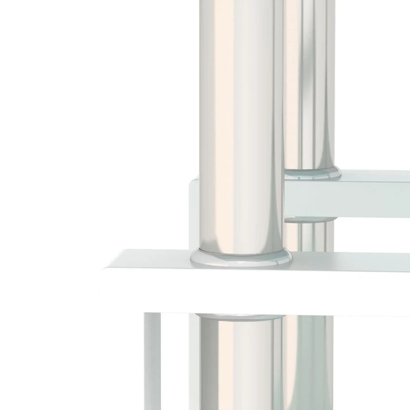 Square Tempered Glass Coffee Table with Metal Legs
