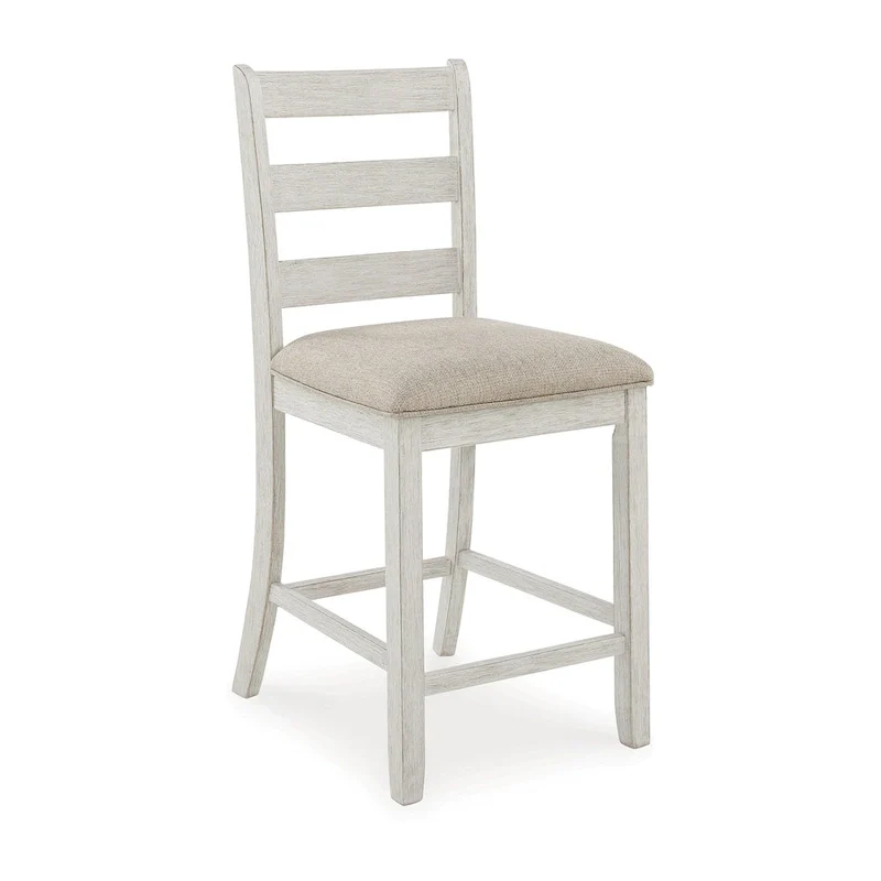 Signature Design by Ashley Skempton White Counter Height Dining Table and Bar Stools (Set of 7)