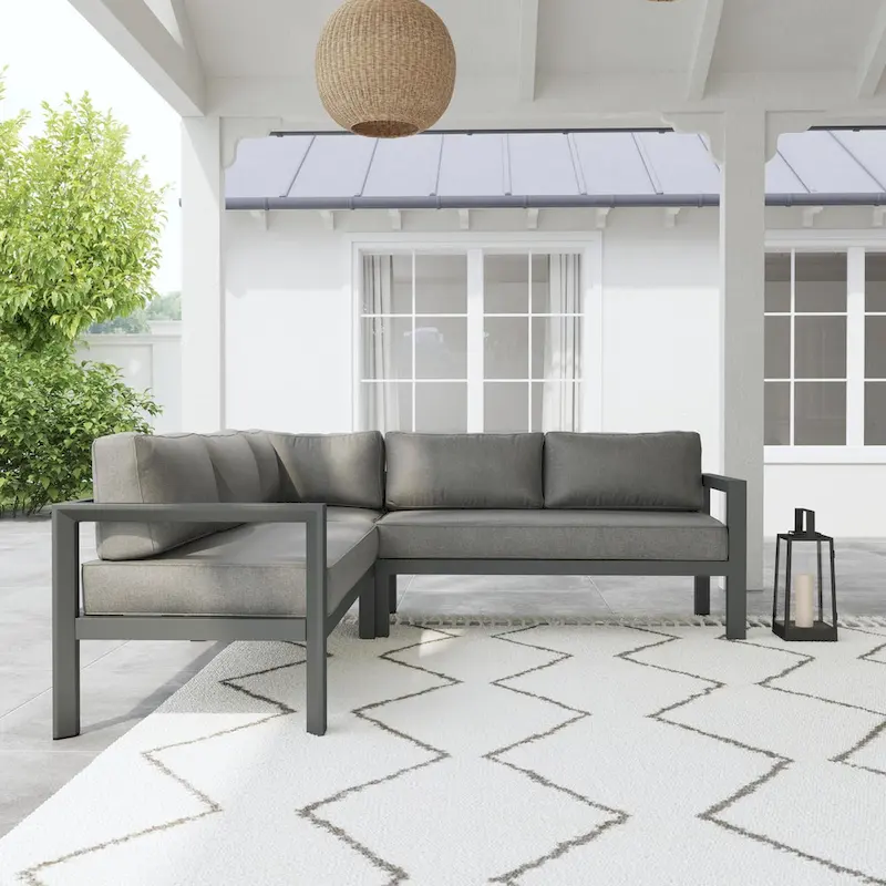 Homestyles Grayton 5-Seat Outdoor Sectional - 87 x 32 x 87