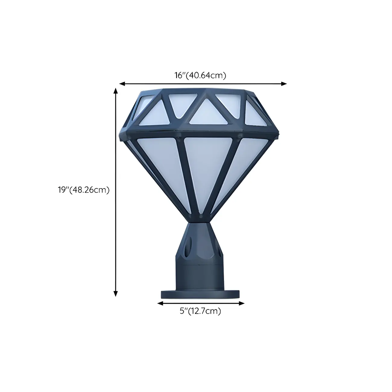 Black Metal Diamond-Design Post Cap Light